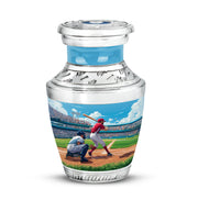 Radiant Baseball Memorial Cremation Urns - Blue 10-inch, 200 cu in - Yatskia
