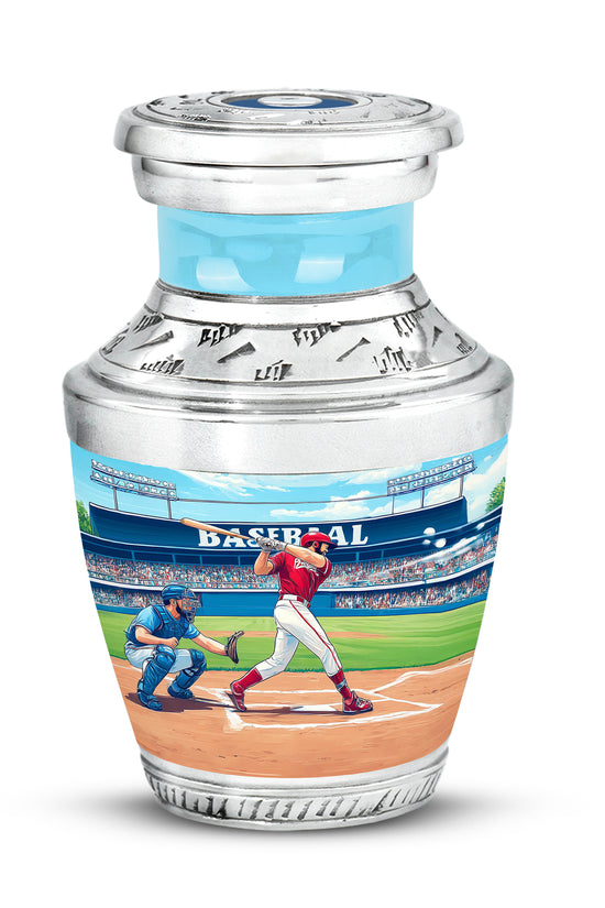 Illustrious Baseball Memorial Cremation Urns - Teal 10-inch, 200 cu in - Yatskia