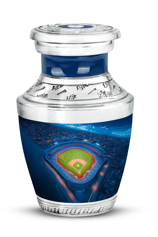 Blue Breathtaking Baseball Memorial Urn for Ashes - 10-inch, 200 cu in - Yatskia
