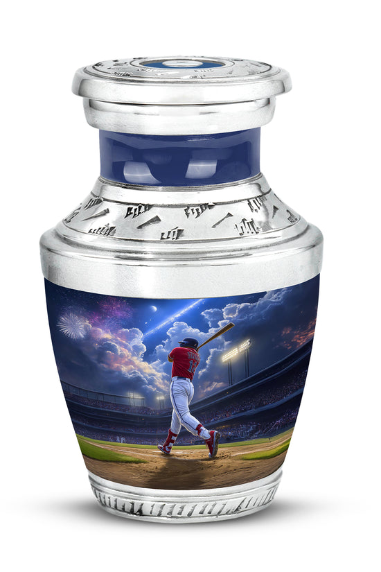 Blue Resounding Baseball Memorial Urn for Ashes - 10-inch, 200 cu in - Yatskia