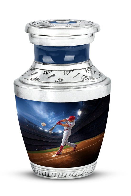 Radiant Baseball Memorial Cremation Urns - Blue 10-inch, 200 cu in - Yatskia