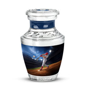 Radiant Baseball Memorial Cremation Urns - Blue 10-inch, 200 cu in - Yatskia