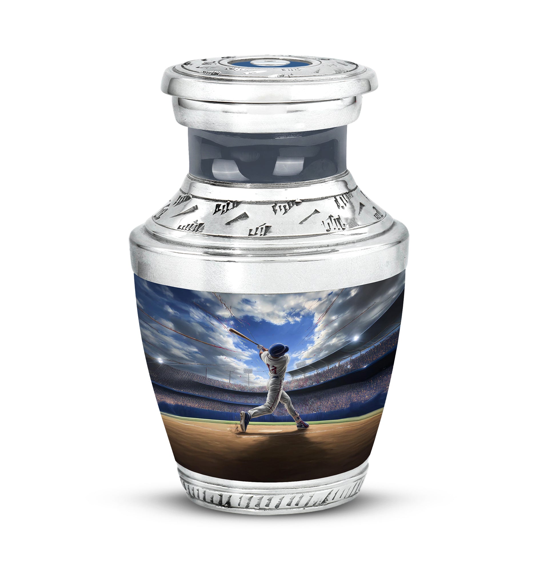 Blue Baseball Cremation Urns - Glorious Tribute 10-inch, 200 cu in - Yatskia