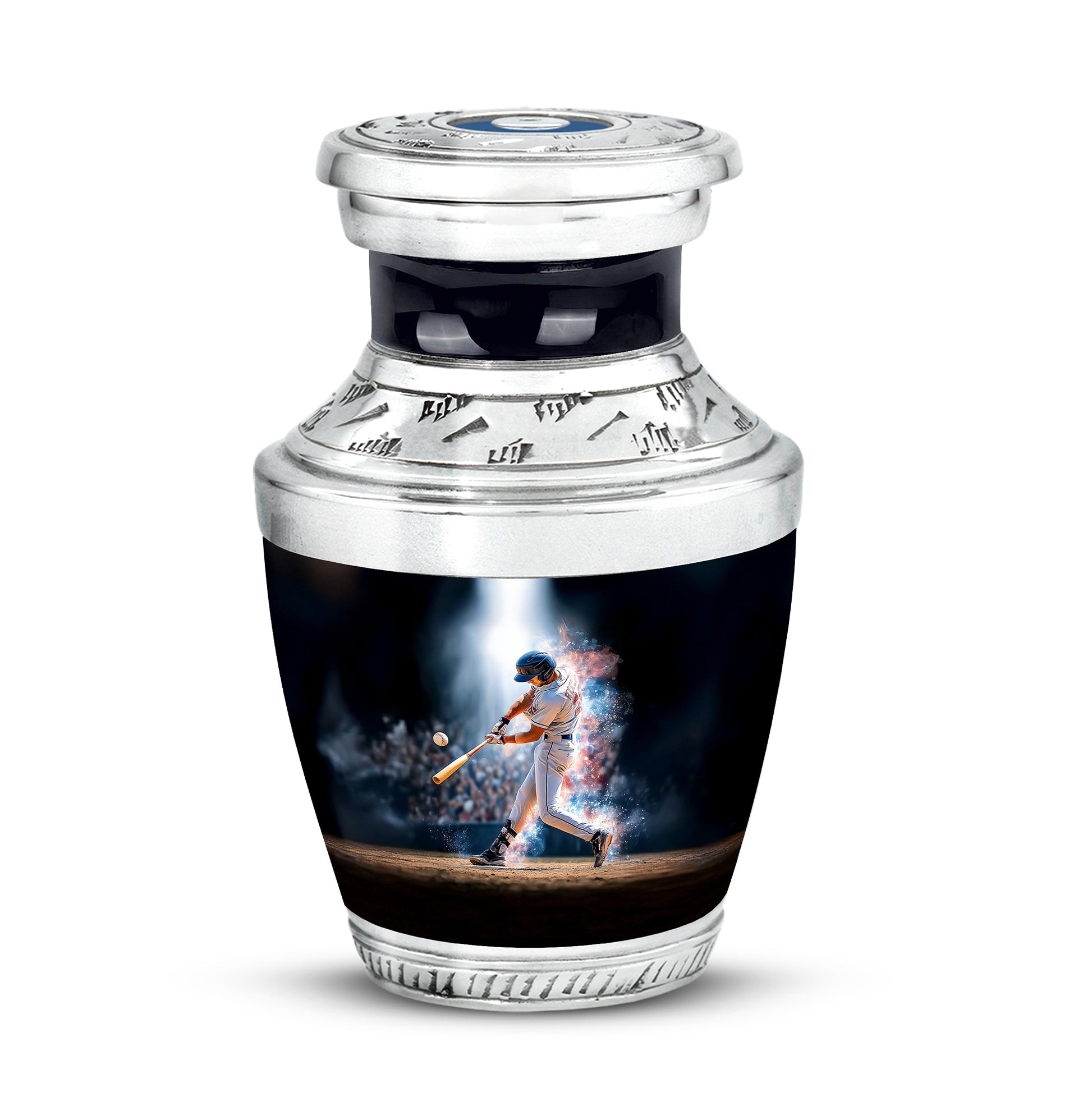 Black Baseball Reflection Cremation Urns for Human Ashes - 10-inch, 200 cu in - Yatskia