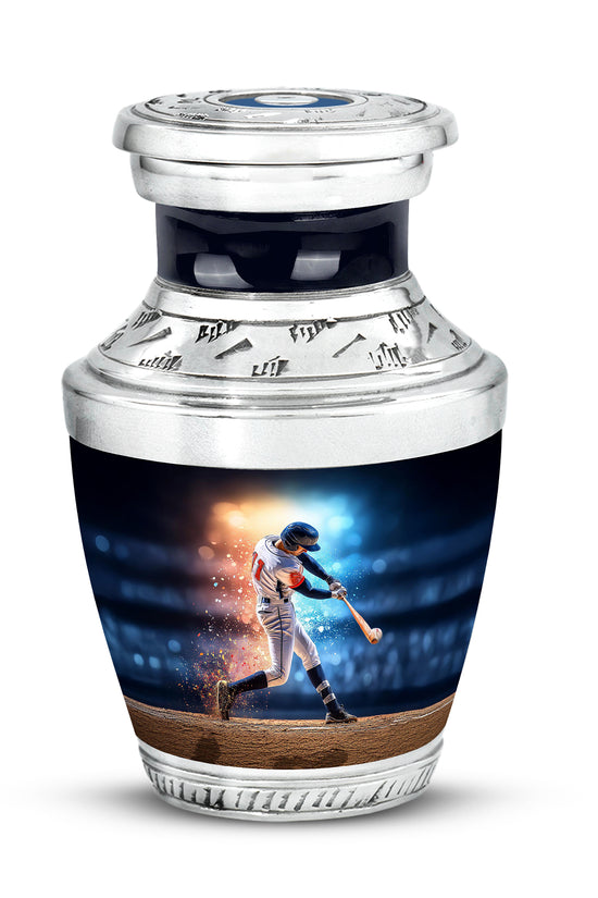 Remarkable Baseball Memorial Cremation Urns - Blue 10-inch, 200 cu in - Yatskia