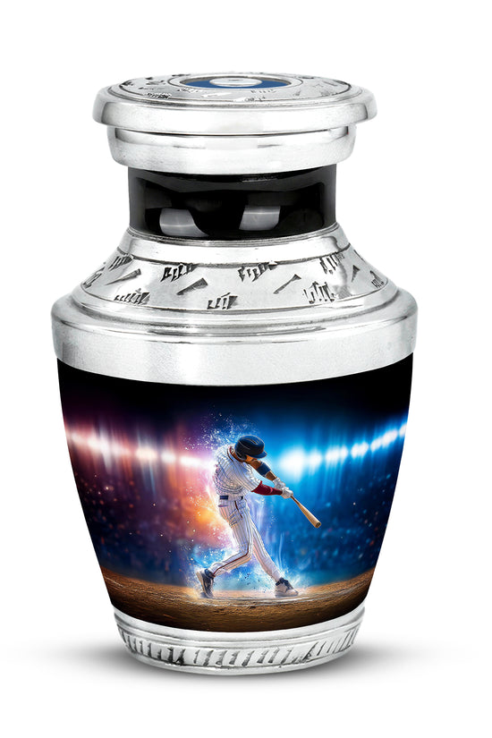 Personalized Refined Baseball Cremation Urns - Black 10-inch, 200 cu in - Yatskia