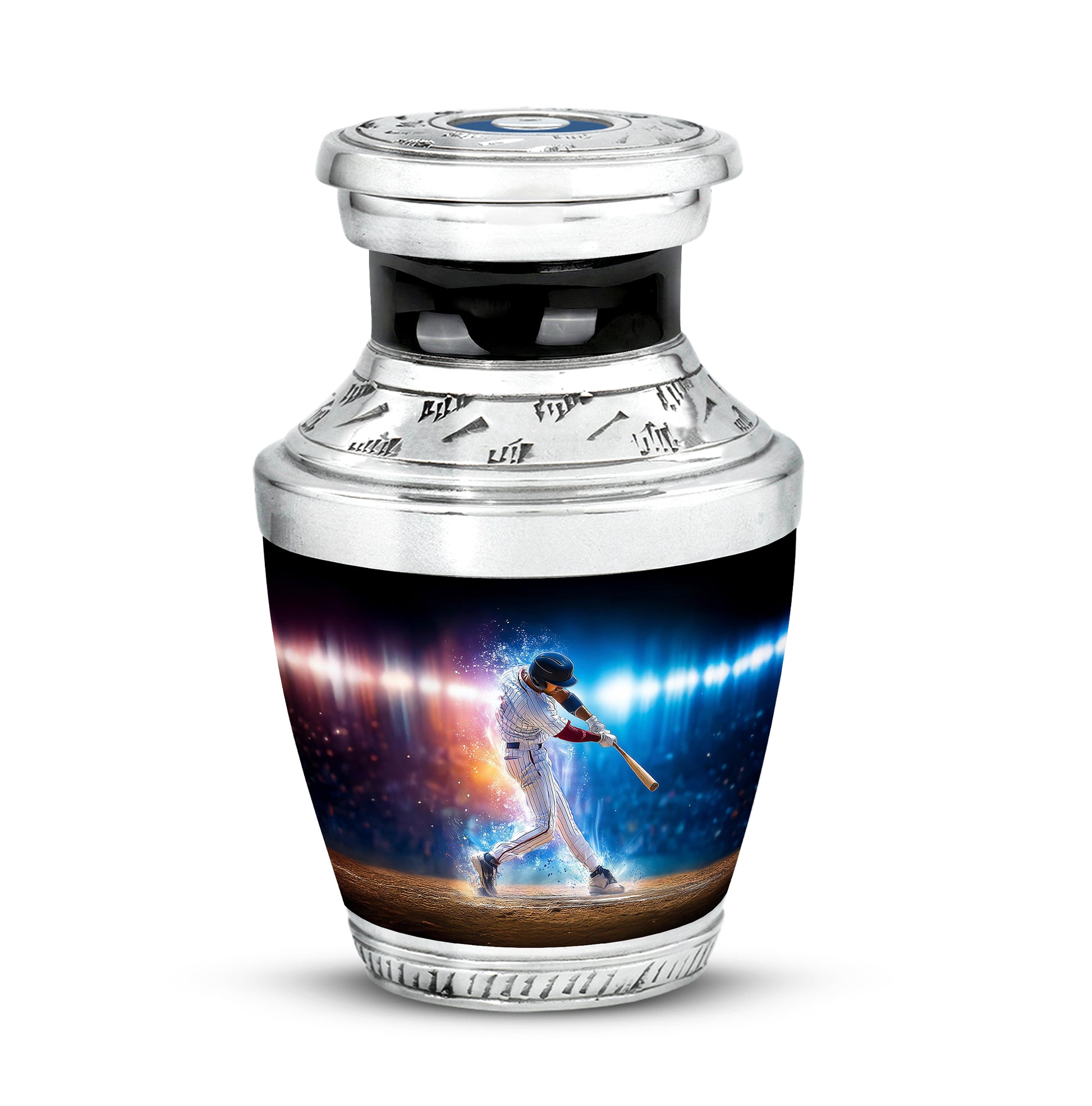 Personalized Refined Baseball Cremation Urns - Black 10-inch, 200 cu in - Yatskia