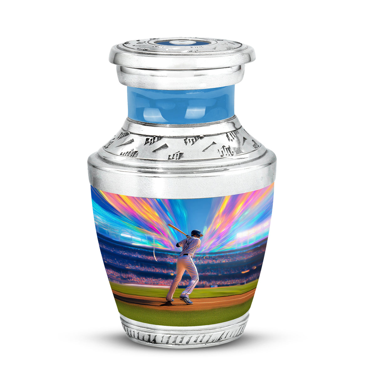 Personalized Baseball Cremation Urns - Eminent Blue 10-inch, 200 cu in - Yatskia