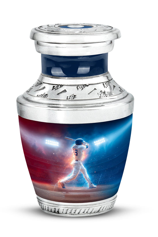 Blue Comforting Baseball Memorial Urn for Ashes - 10-inch, 200 cu in - Yatskia