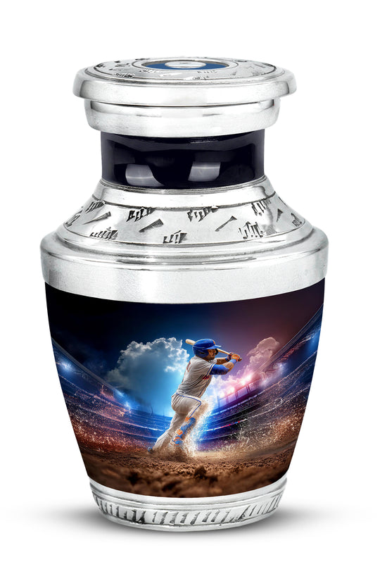 Personalized Baseball Cremation Urns - Wondrous Blue 10-inch, 200 cu in - Yatskia