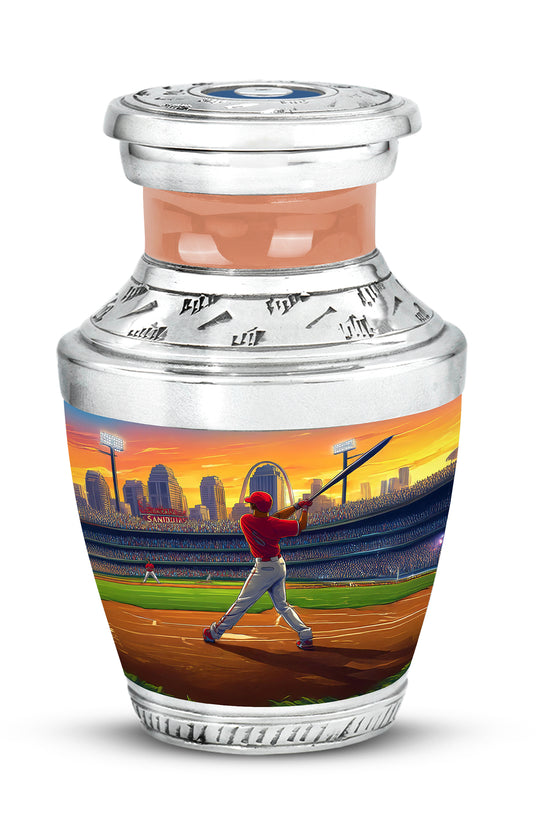 Gold Baseball Reflection Cremation Urns for Human Ashes - 10-inch, 200 cu in - Yatskia