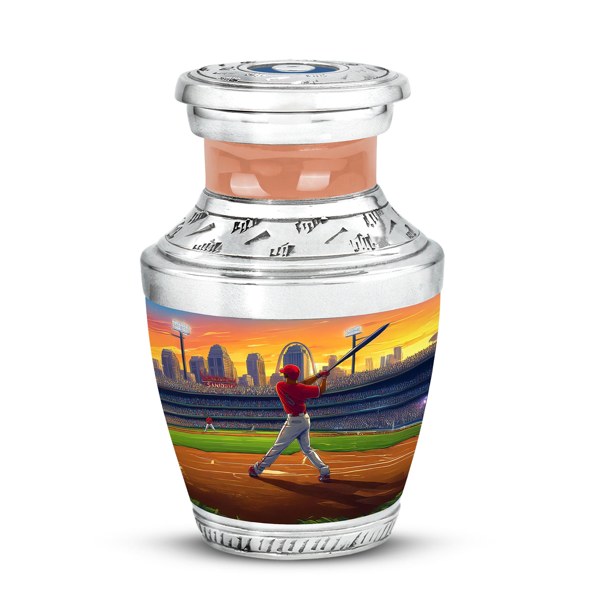 Gold Baseball Reflection Cremation Urns for Human Ashes - 10-inch, 200 cu in - Yatskia