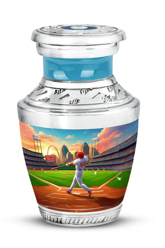 Blue Treasured Baseball Cremation Urns for Human Ashes - 10-inch, 200 cu in - Yatskia