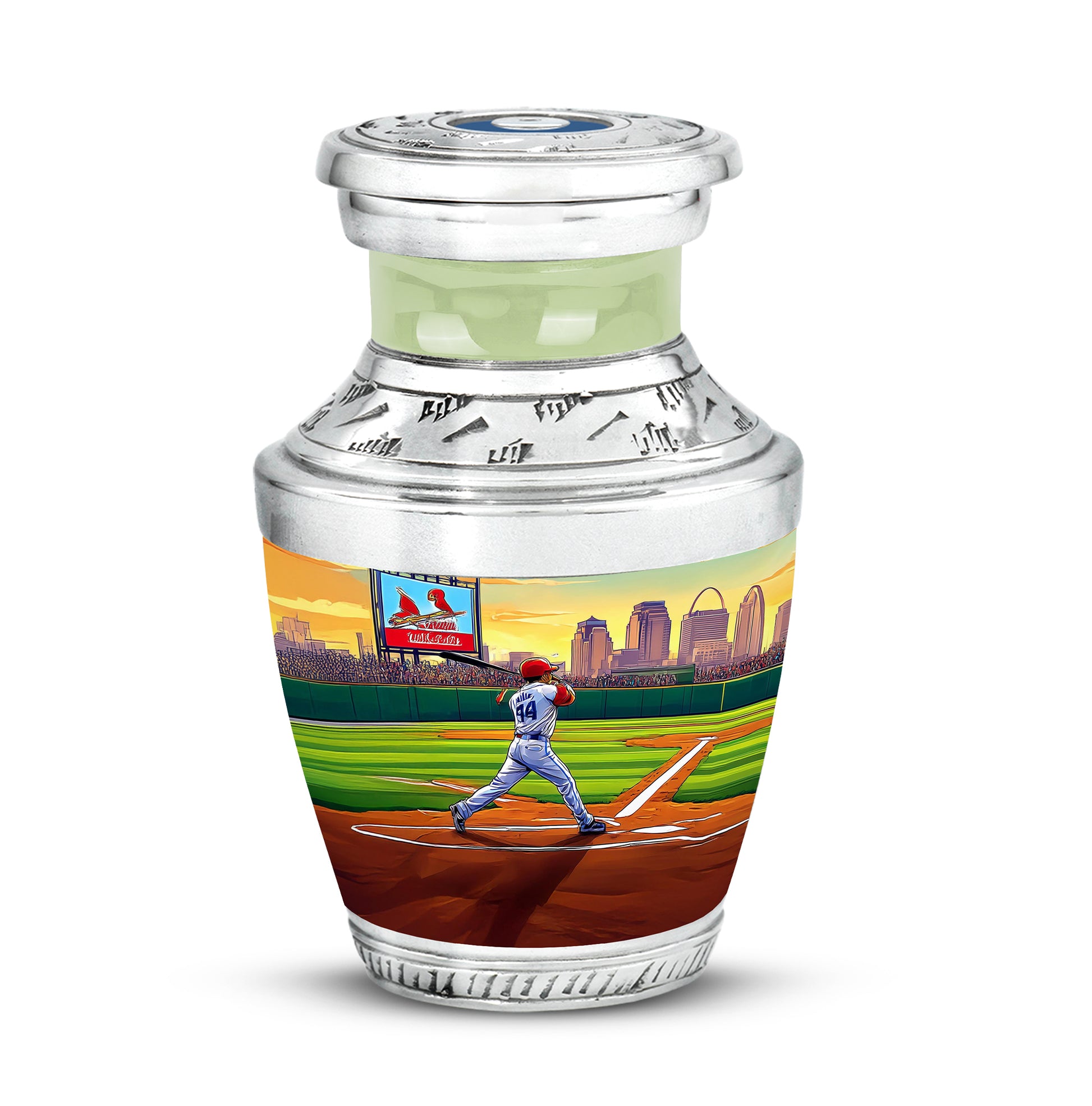 Everlasting Green Baseball Resting Place Urn for Human Ashes - 10-inch, 200 cu in - Yatskia
