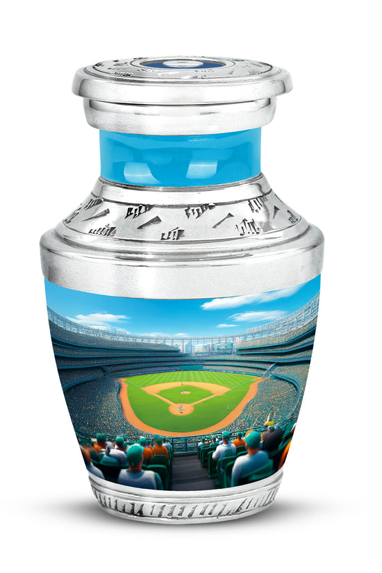 Lustrous Baseball Cremation Urns for Human Ashes - Blue 10-inch - Yatskia