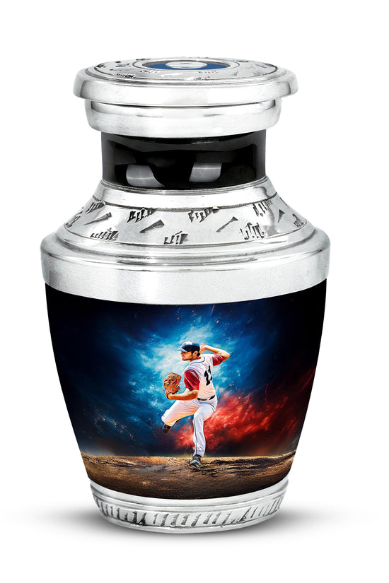 Blue Resounding Baseball Memorial Urn for Ashes - 10-inch, 200 cu in - Yatskia
