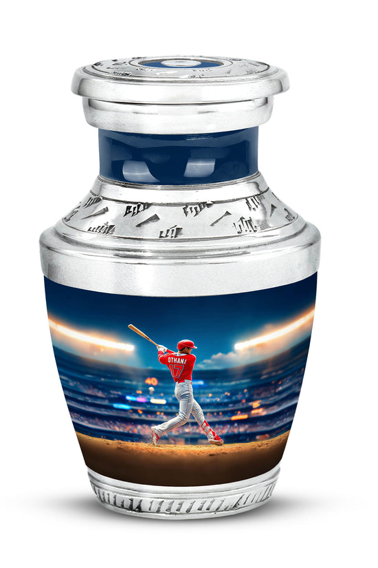 Blessed Baseball Cremation Urns for Human Ashes - Blue 10-inch - Yatskia