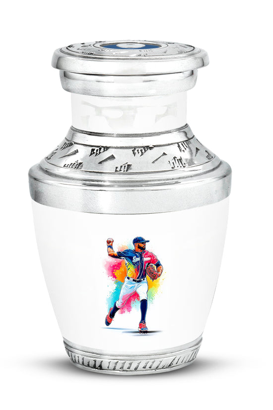 Inspiring White Baseball Keepsake Urn for Human Ashes - 10-inch, 200 cu in - Yatskia
