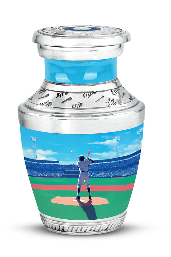 Blue Baseball Haven Cremation Urns for Human Ashes - 10-inch, 200 cu in - Yatskia