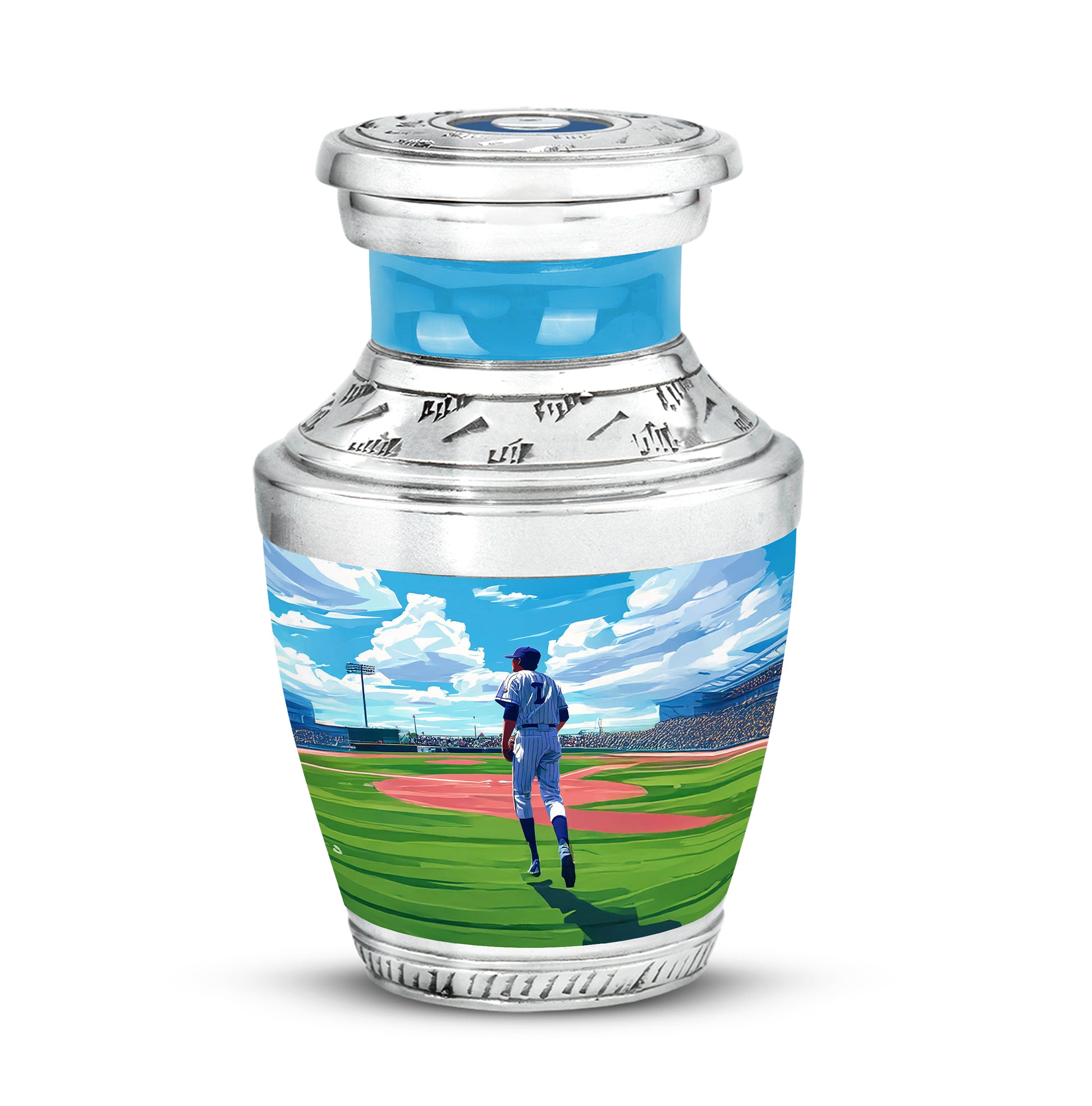 Sublime Baseball Cremation Urns for Human Ashes - Blue 10-inch - Yatskia