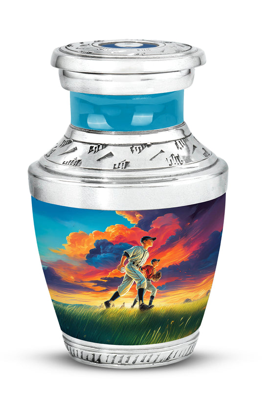Personalized Magnificent Baseball Cremation Urns - Blue 10-inch, 200 cu in - Yatskia