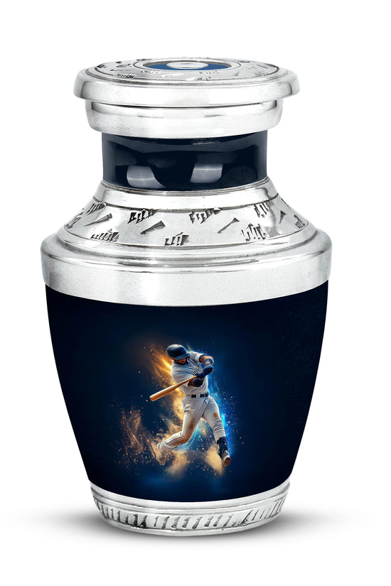 Radiant Baseball Memorial Cremation Urns - Blue 10-inch, 200 cu in - Yatskia