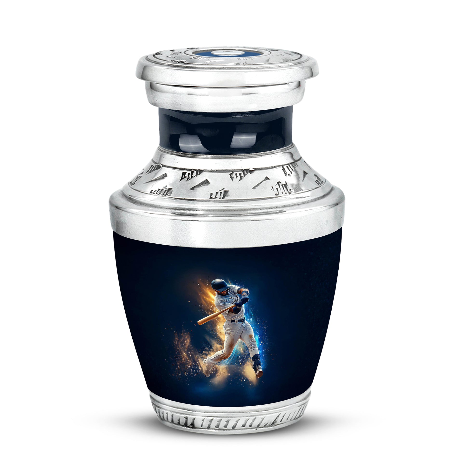 Radiant Baseball Memorial Cremation Urns - Blue 10-inch, 200 cu in - Yatskia