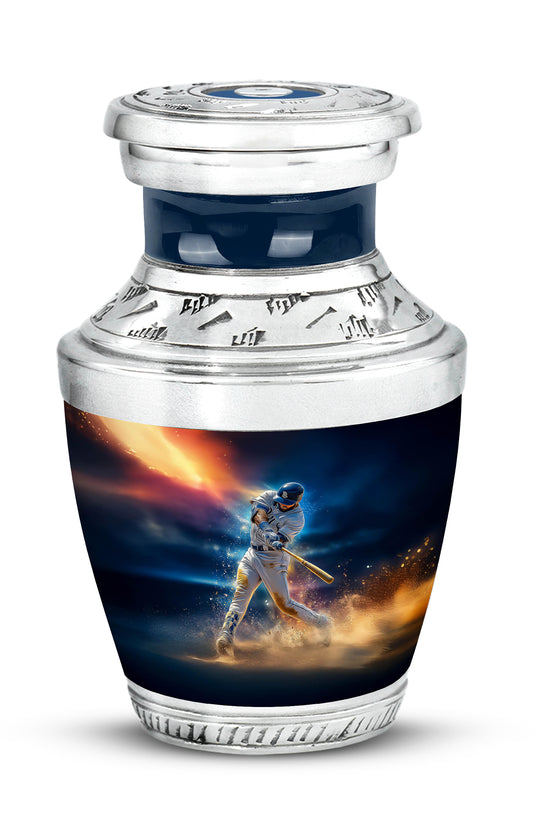Personalized Blue Heavenly Baseball Cremation Urns for Human Ashes - 10-inch, 200 cu in - Yatskia