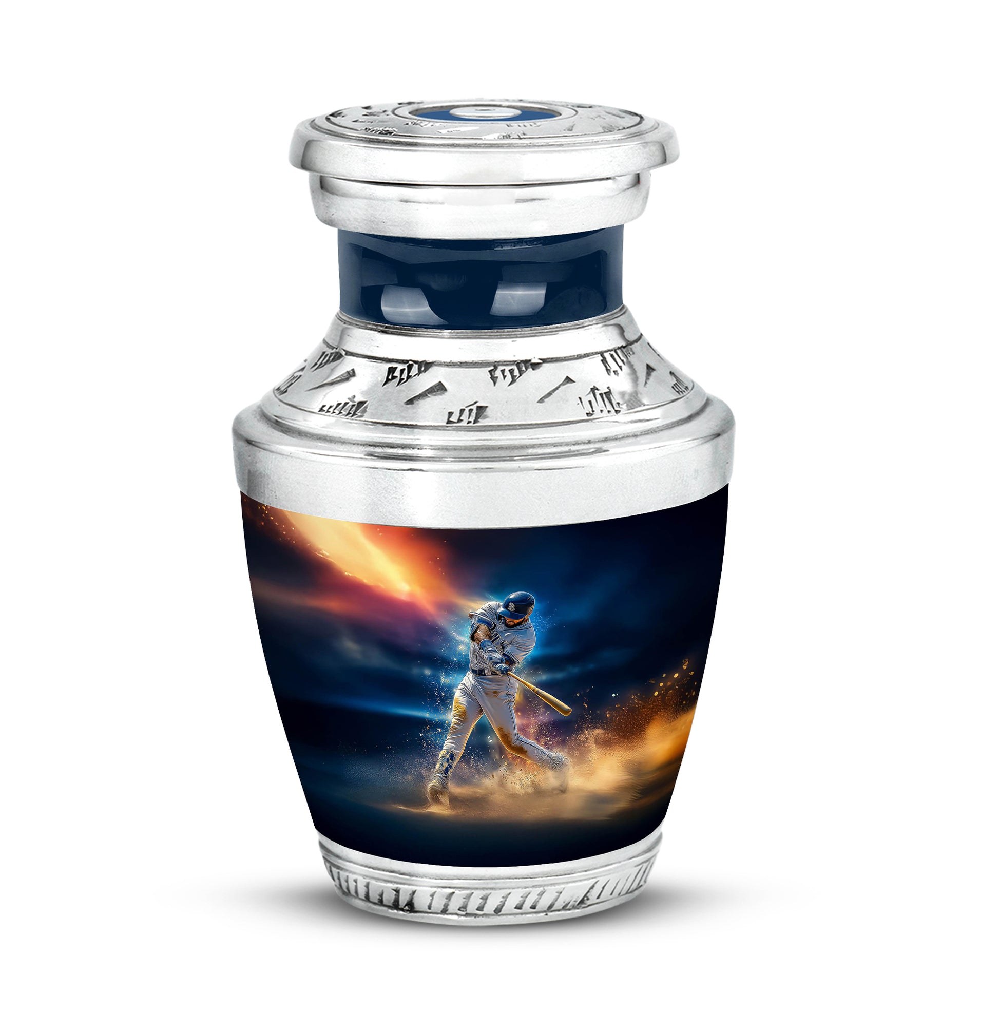 Personalized Blue Heavenly Baseball Cremation Urns for Human Ashes - 10-inch, 200 cu in - Yatskia