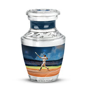 Blue Baseball Blessing Cremation Urns for Human Ashes - 10-inch, 200 cu in - Yatskia
