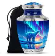 Arctic Polar Bear Funeral Urn - Northern Lights Urn For Ashes