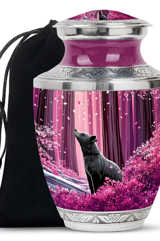 Cherry Blossom Memorial Urn - Bear Funeral Urn For Adults Ashes