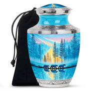Family Bear Forest Urn - Bule Cremation Urn For Loved Ones