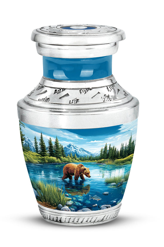 Inspiring Blue Bear Homage Urn for Human Ashes - 10-inch, 200 cu in - Yatskia