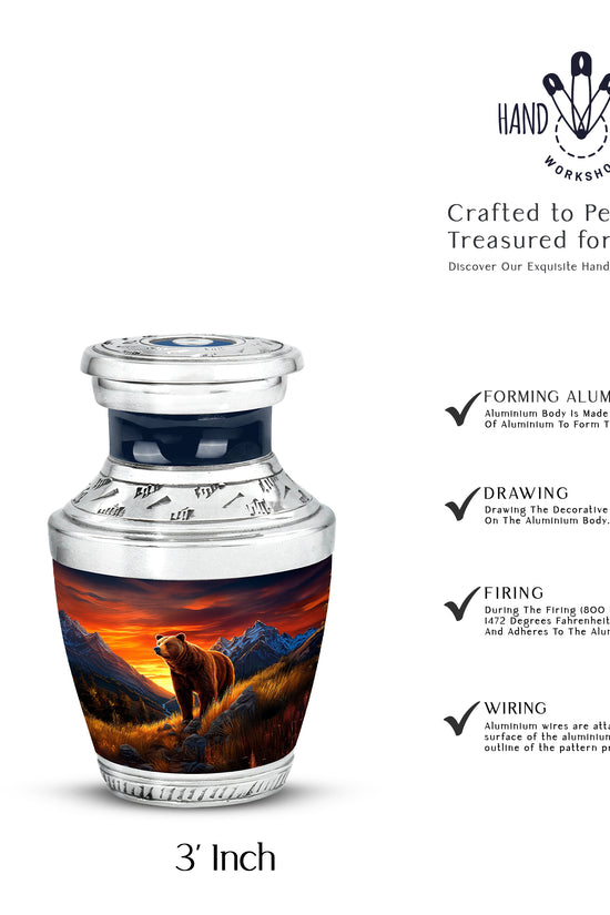 Pastel Blue Bear Cremation Urn top-down view of secure threaded lid - contemporary bear design with modern artistic flair - mini keepsake memorial for portion of cremation ashes