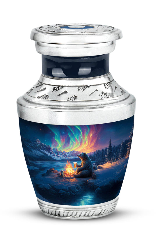 Resplendent Blue Bear Cremation Urn for Ashes - 10-inch, 200 cu in - Yatskia