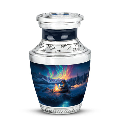 Resplendent Blue Bear Cremation Urn for Ashes - 10-inch, 200 cu in - Yatskia