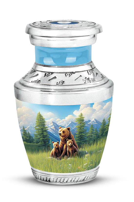 Radiant Bear Memorial Cremation Urns - Blue 10-inch, 200 cu in - Yatskia