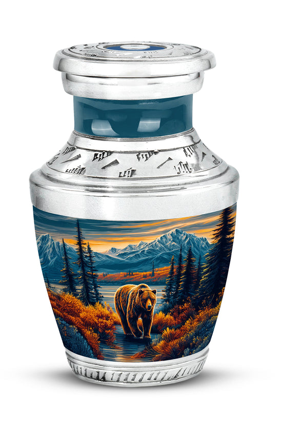 Blue Beloved Bear Cremation Urns for Human Ashes - 10-inch, 200 cu in - Yatskia