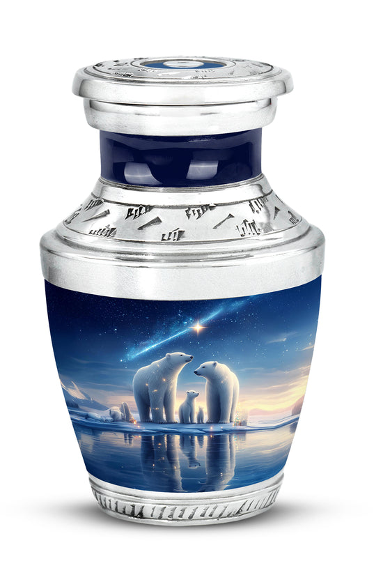 Illustrious Bear Memorial Cremation Urns - Blue 10-inch, 200 cu in - Yatskia