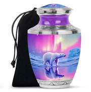 Blush Pink Bear Cremation Urn side profile showing urn shape - contemporary bear design with modern artistic flair - full-size 10 inch 200 cubic inch adult cremation urn