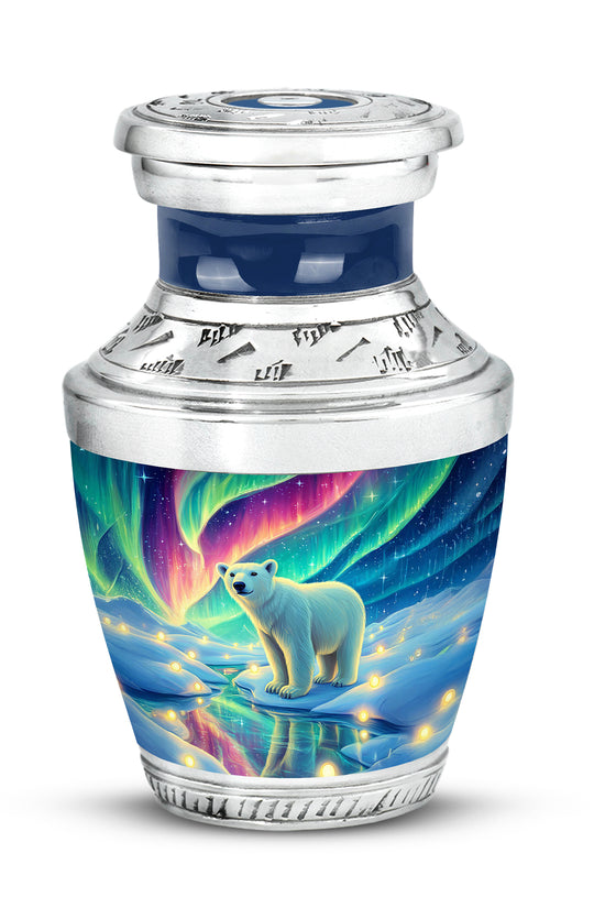 Radiant Bear Memorial Cremation Urns - Blue 10-inch, 200 cu in - Yatskia
