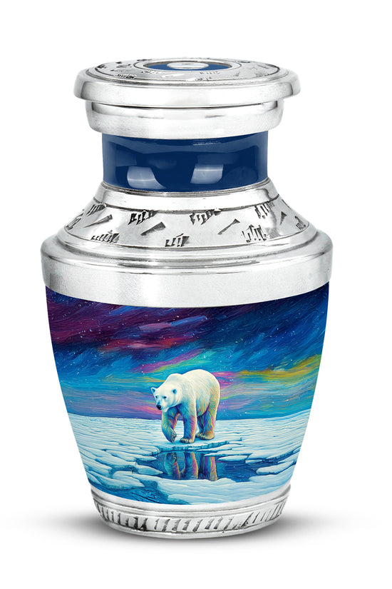 Blue Stately Bear Cremation Urns for Human Ashes - 10-inch, 200 cu in - Yatskia