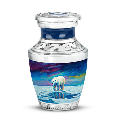 Blue Stately Bear Cremation Urns for Human Ashes - 10-inch, 200 cu in - Yatskia