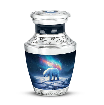 Personalized Blue Revered Bear Cremation Urns for Human Ashes - 10-inch, 200 cu in - Yatskia