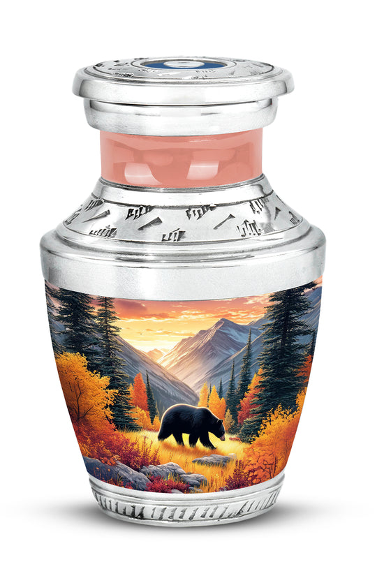 Personalized Gold Steadfast Bear Cremation Urns for Human Ashes - 10-inch, 200 cu in - Yatskia