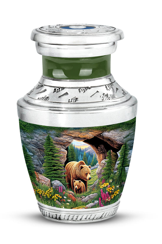 Ethereal Bear Memorial Cremation Urns - Green 10-inch, 200 cu in - Yatskia