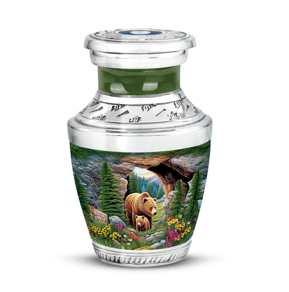 Ethereal Bear Memorial Cremation Urns - Green 10-inch, 200 cu in - Yatskia