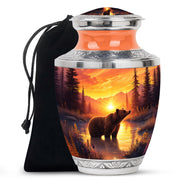 Fiery Red Bear Cremation Urn side profile showing urn shape - artistic bear interpretation with creative detail - full-size 10 inch 200 cubic inch adult cremation urn