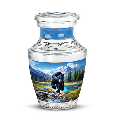 Blue Resounding Bear Memorial Urn for Ashes - 10-inch, 200 cu in - Yatskia